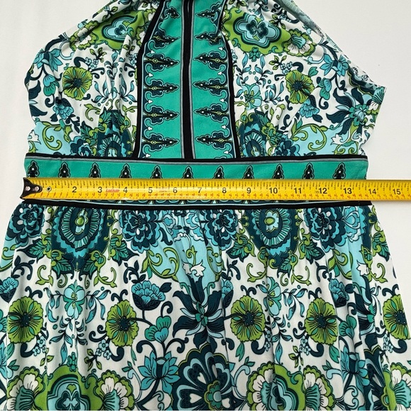 London Times Key Hole Paisley Printed Halter Dress - Picture 8 of 14